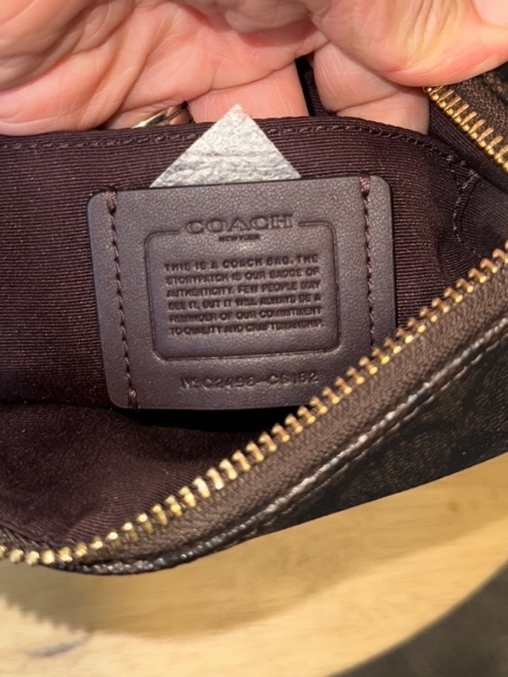 COACH Mini Rowan File Crossbody Bag in Walnut/Black - Picture 4 of 5
